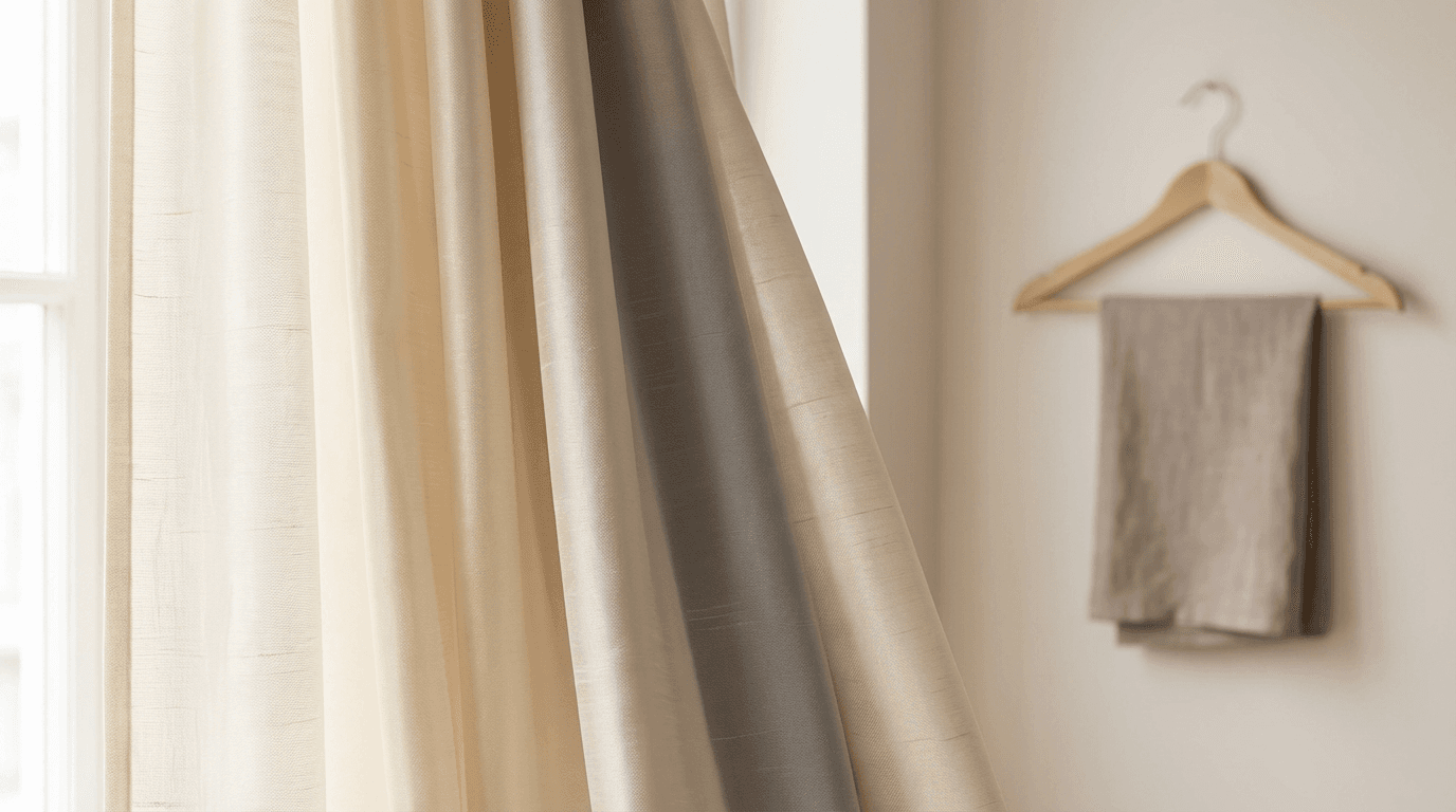 Close-up of soft cream knitted fabric with gentle folds